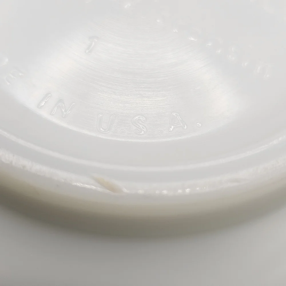 Pyrex Hamilton Beach Milk‎ Glass Ribbed Mixing Bowl w/ Spout Vintage
